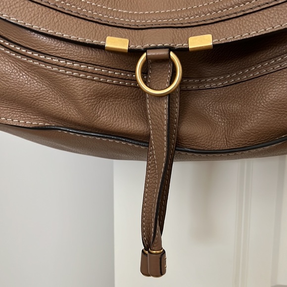 Chloe Marcie Medium Zip Leather Satchel Bag in Brown - Picture 4 of 12